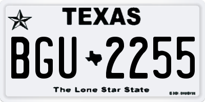 TX license plate BGU2255