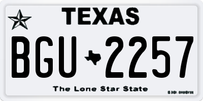TX license plate BGU2257