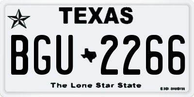 TX license plate BGU2266