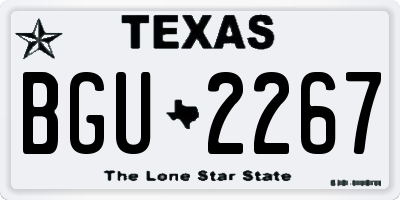 TX license plate BGU2267