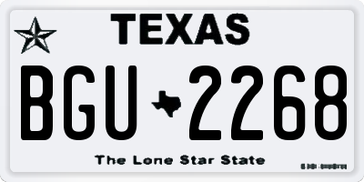 TX license plate BGU2268
