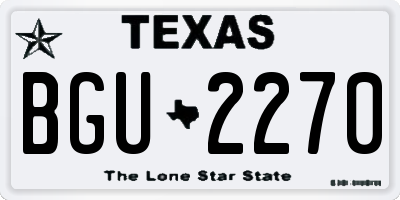 TX license plate BGU2270