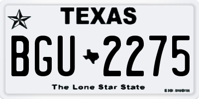 TX license plate BGU2275
