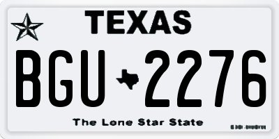 TX license plate BGU2276