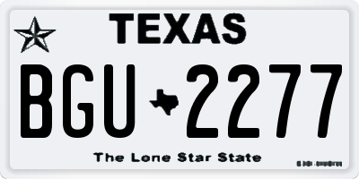 TX license plate BGU2277
