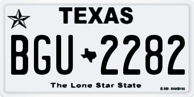 TX license plate BGU2282