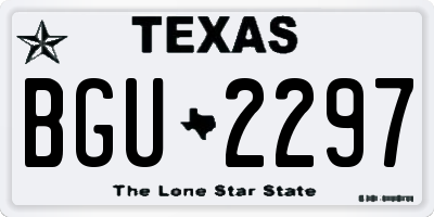 TX license plate BGU2297