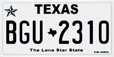 TX license plate BGU2310