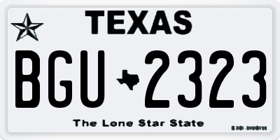 TX license plate BGU2323