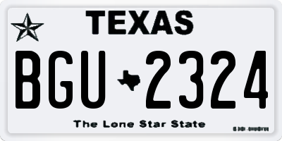 TX license plate BGU2324