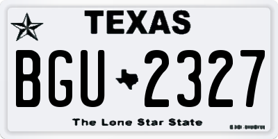 TX license plate BGU2327