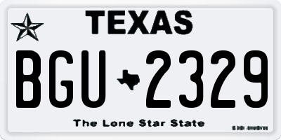 TX license plate BGU2329