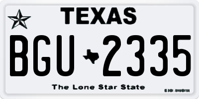 TX license plate BGU2335