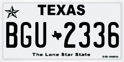 TX license plate BGU2336