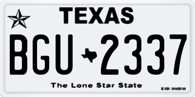 TX license plate BGU2337