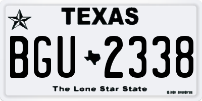 TX license plate BGU2338