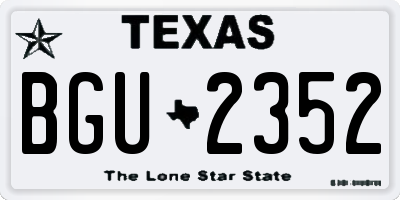 TX license plate BGU2352