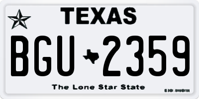TX license plate BGU2359