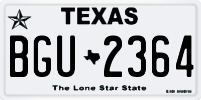 TX license plate BGU2364
