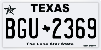 TX license plate BGU2369
