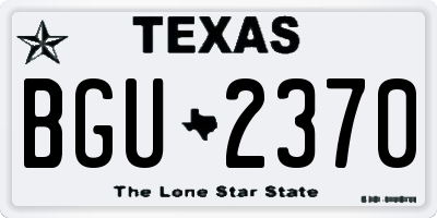 TX license plate BGU2370