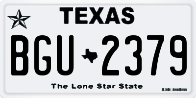 TX license plate BGU2379