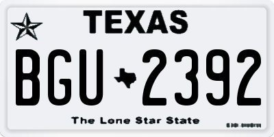 TX license plate BGU2392