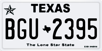 TX license plate BGU2395