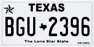 TX license plate BGU2396