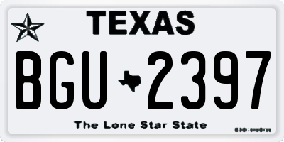 TX license plate BGU2397