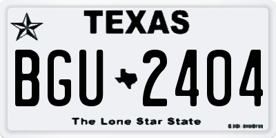 TX license plate BGU2404