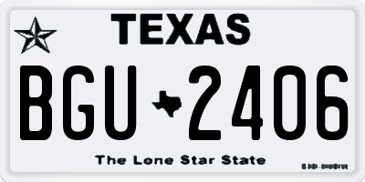 TX license plate BGU2406