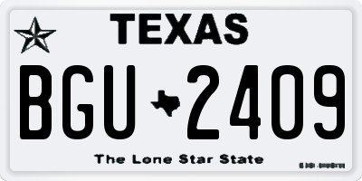 TX license plate BGU2409