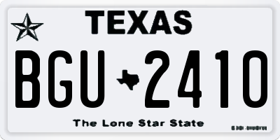 TX license plate BGU2410