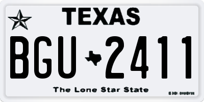 TX license plate BGU2411