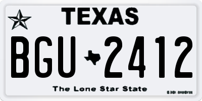 TX license plate BGU2412