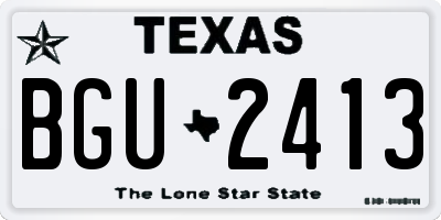 TX license plate BGU2413