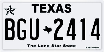 TX license plate BGU2414