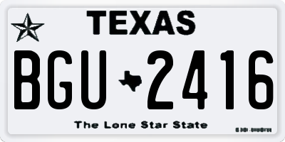 TX license plate BGU2416
