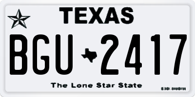 TX license plate BGU2417