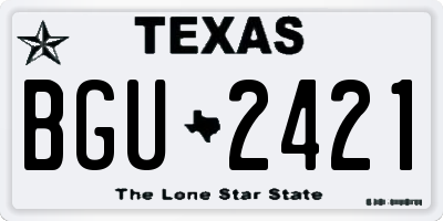 TX license plate BGU2421