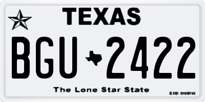TX license plate BGU2422