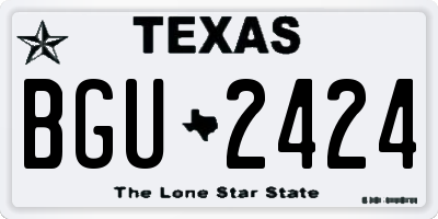 TX license plate BGU2424