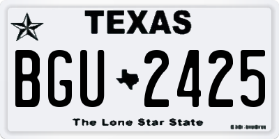 TX license plate BGU2425
