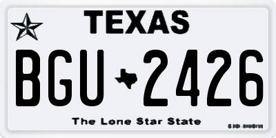 TX license plate BGU2426
