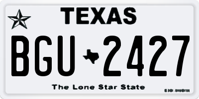 TX license plate BGU2427