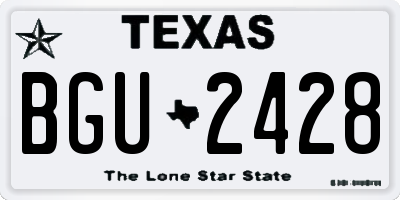 TX license plate BGU2428