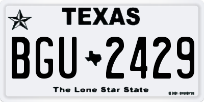 TX license plate BGU2429
