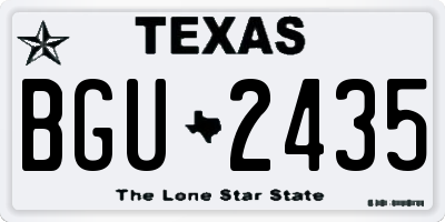 TX license plate BGU2435