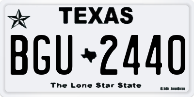 TX license plate BGU2440